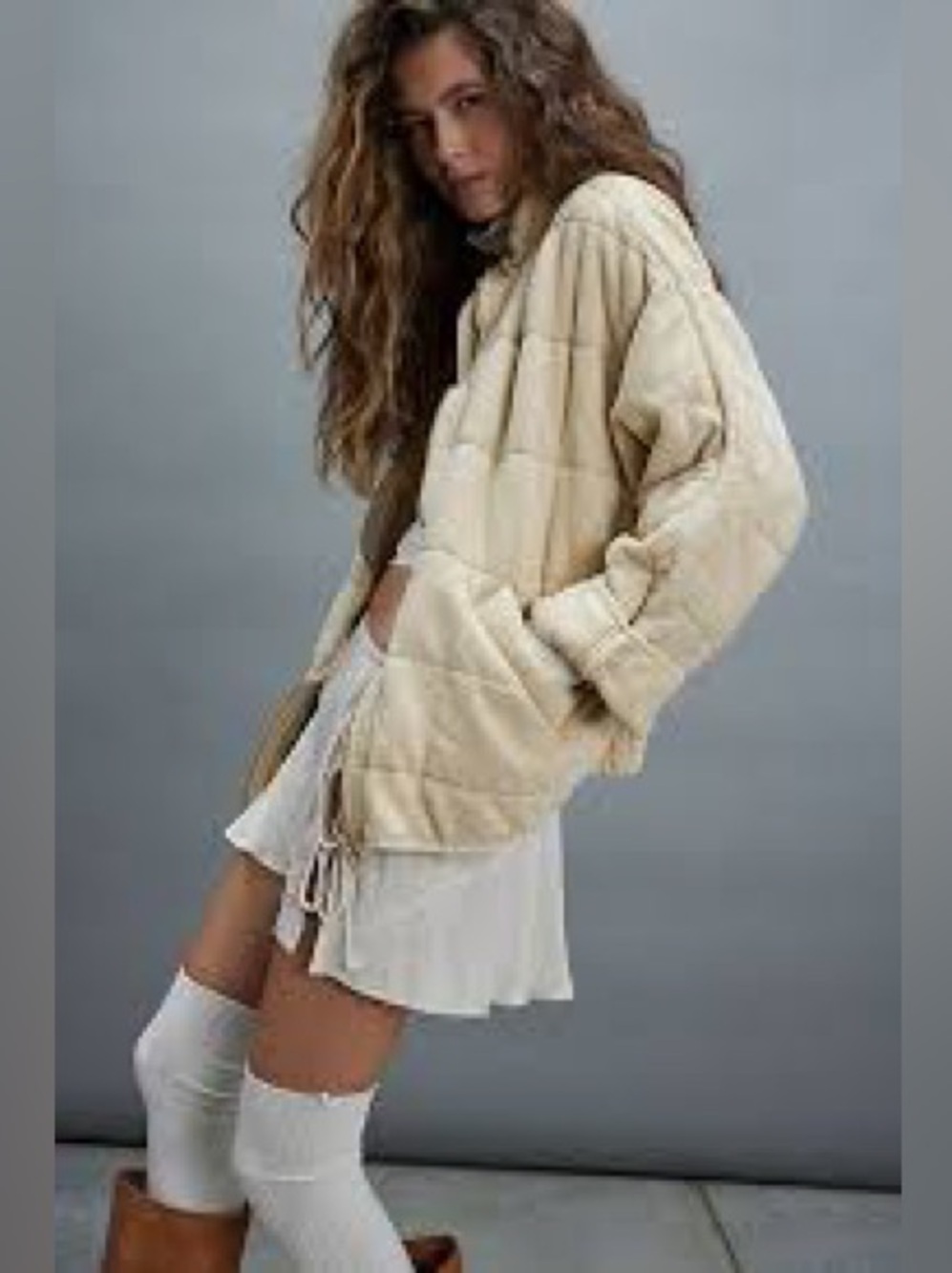 FREE PEOPLE Dolman Quilted Knit Jacket- M